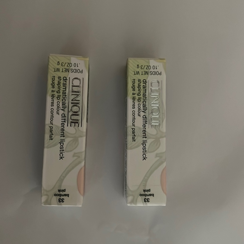 *New*Set of 2 Clinique Dramatically different lipstick,  Bamboo Pink 33  .10 oz